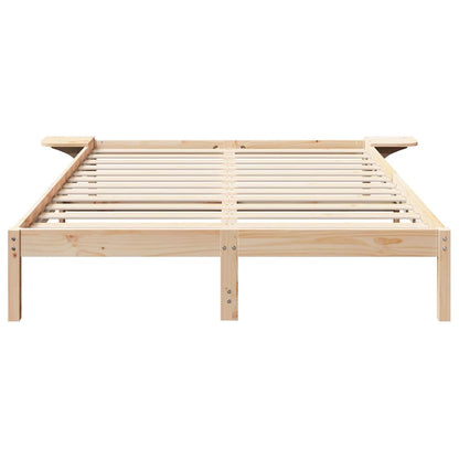 vidaXL Bed Frame Natural 150 x 200 cm Solid Pine Wood
