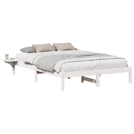 vidaXL Bed Frame White 150 x 200 cm Solid Pine Wood