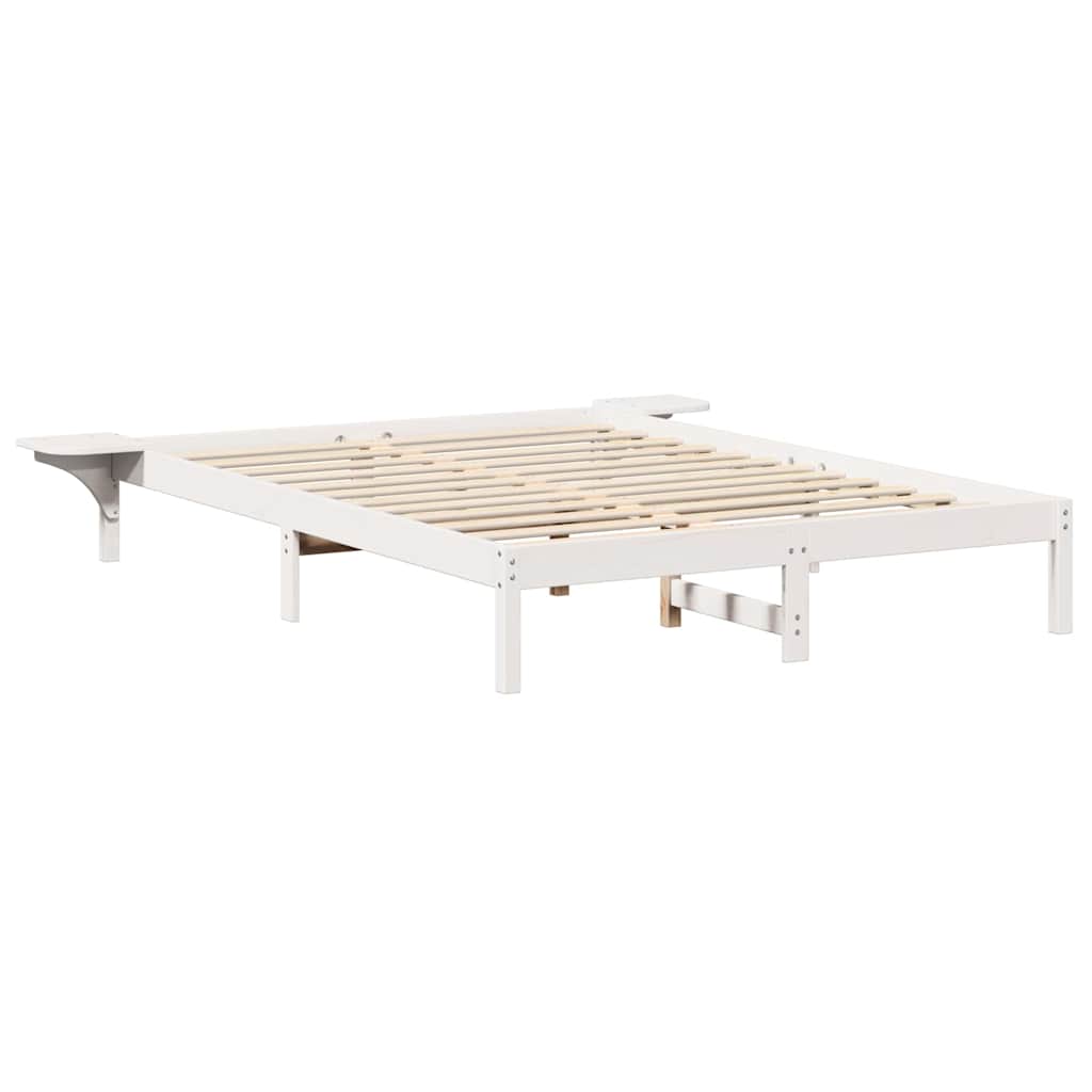 vidaXL Bed Frame White 150 x 200 cm Solid Pine Wood