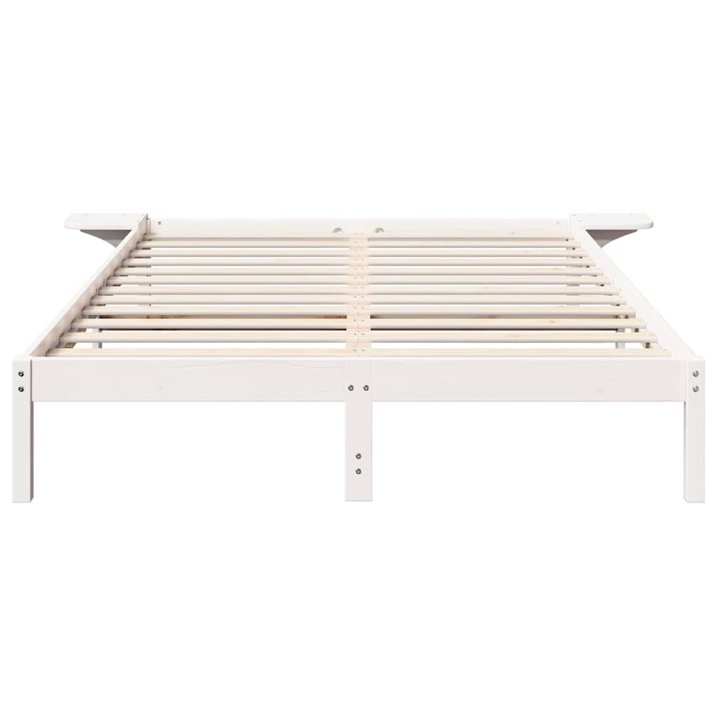 vidaXL Bed Frame White 150 x 200 cm Solid Pine Wood