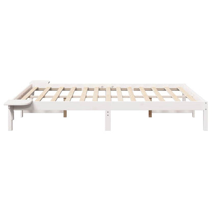 vidaXL Bed Frame White 150 x 200 cm Solid Pine Wood