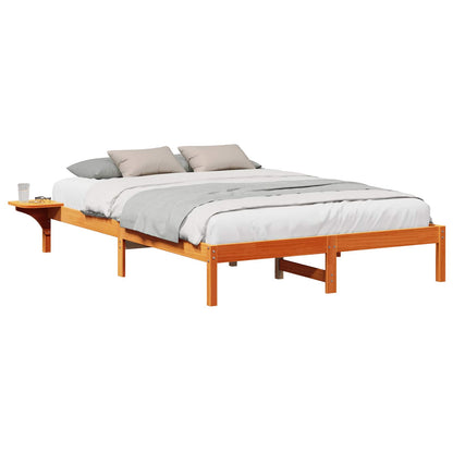 vidaXL Bed Frame Wax Brown 150 x 200 cm Solid Pine Wood