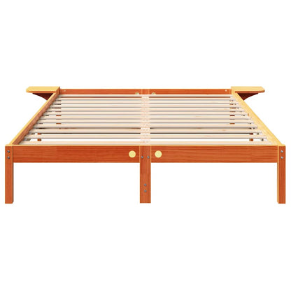 vidaXL Bed Frame Wax Brown 150 x 200 cm Solid Pine Wood