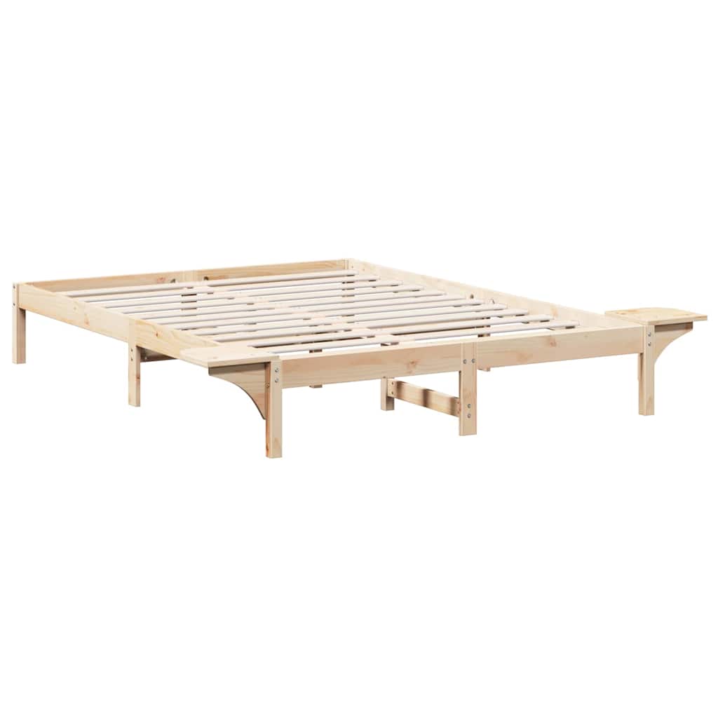 vidaXL Bed Frame Natural 140 x 200 cm Solid Pine Wood