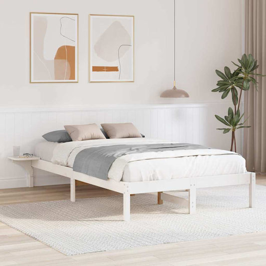 vidaXL Bed Frame White 120 x 200 cm Solid Pine Wood