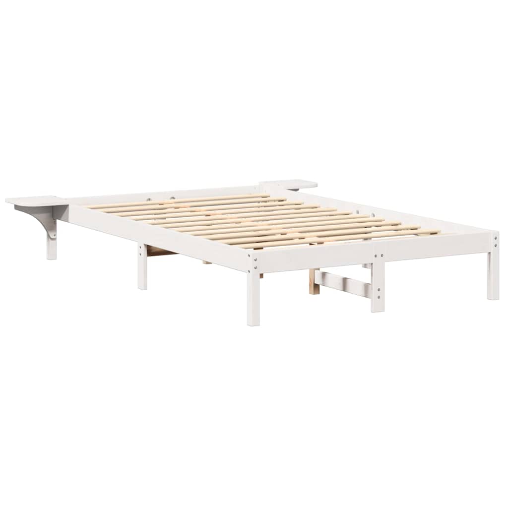vidaXL Bed Frame White 120 x 200 cm Solid Pine Wood