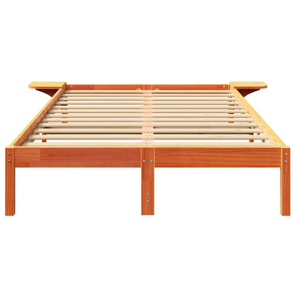 vidaXL Bed Frame Wax Brown 120 x 200 cm Solid Pine Wood