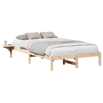 vidaXL Bed Frame Natural 140 x 190 cm Solid Pine Wood