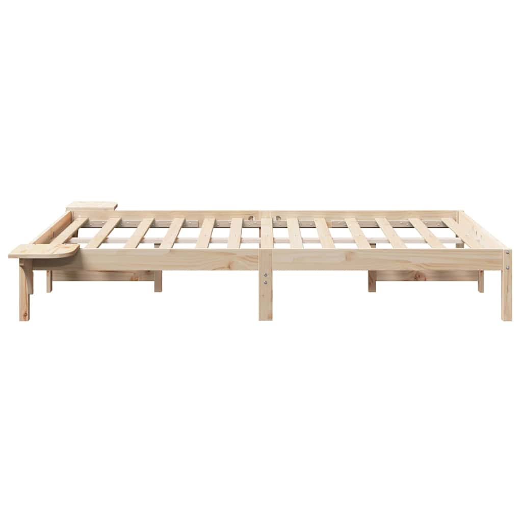 vidaXL Bed Frame Natural 140 x 190 cm Solid Pine Wood