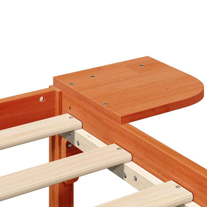 vidaXL Bed Frame Wax Brown 140 x 190 cm Solid Pine Wood