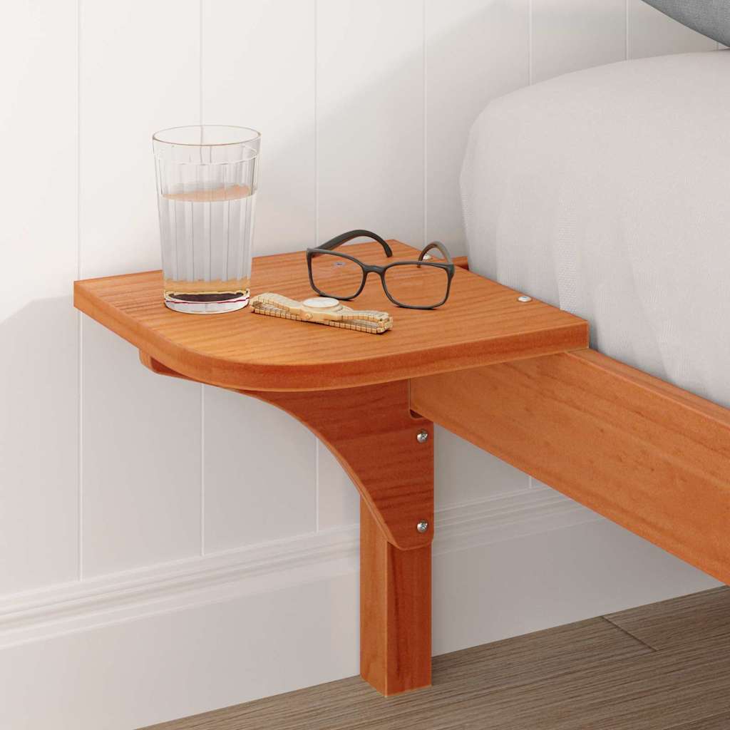 vidaXL Bed Frame Wax Brown 140 x 190 cm Solid Pine Wood