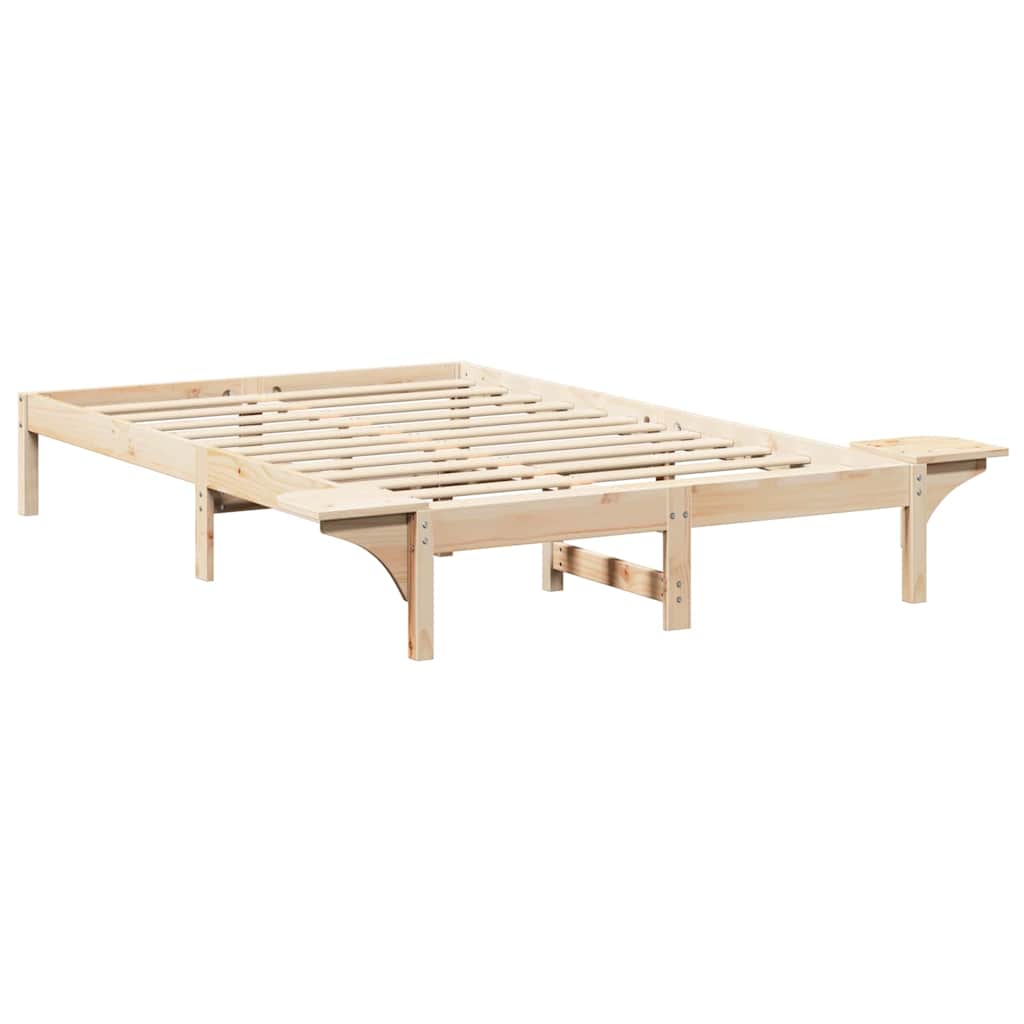 vidaXL Bed Frame Natural 120 x 190 cm Solid Pine Wood