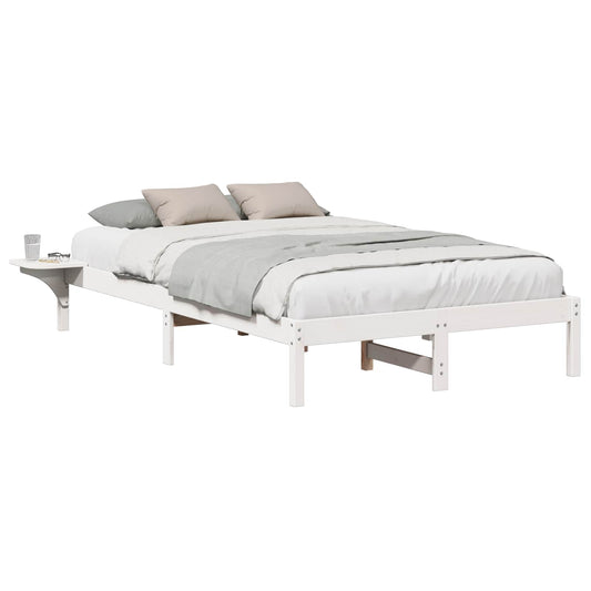 vidaXL Bed Frame White 120 x 190 cm Solid Pine Wood