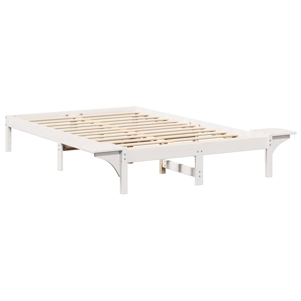 vidaXL Bed Frame White 120 x 190 cm Solid Pine Wood