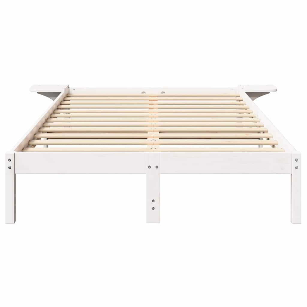 vidaXL Bed Frame White 120 x 190 cm Solid Pine Wood