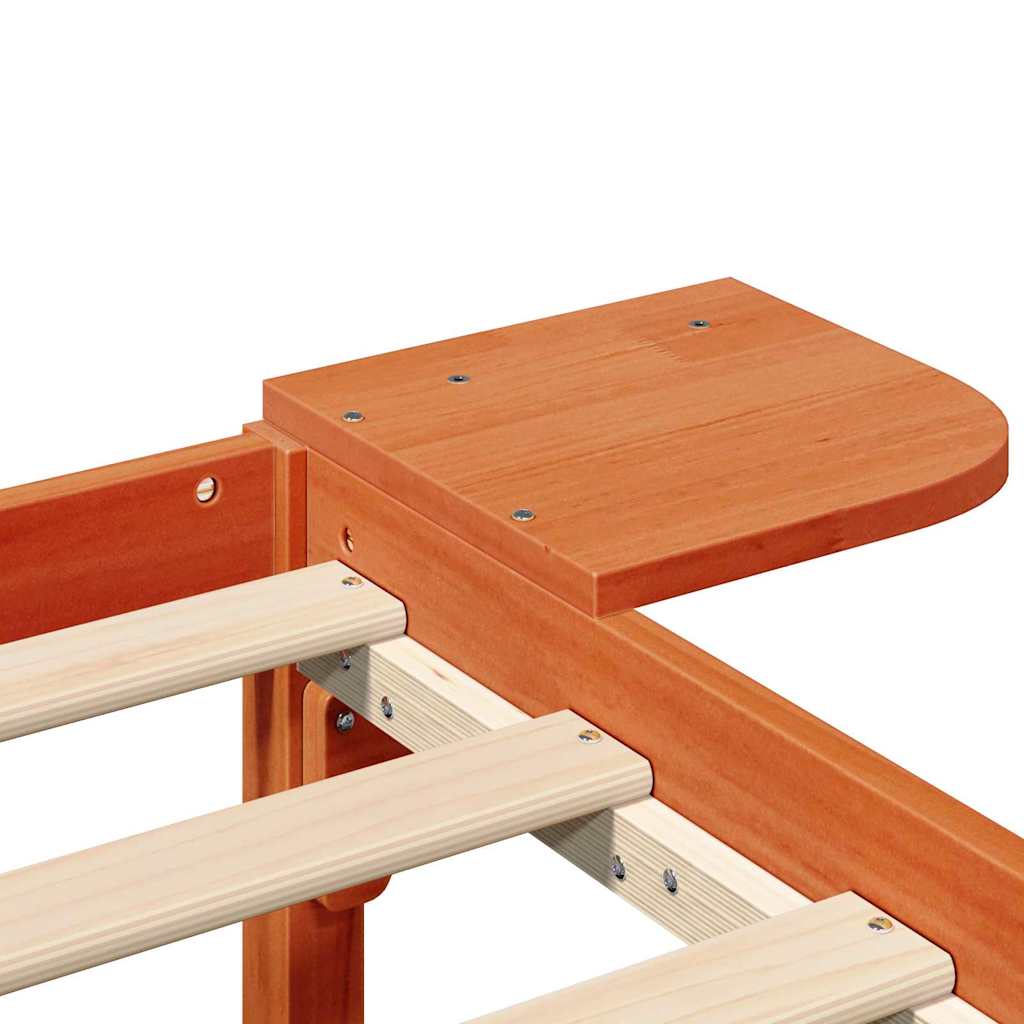 vidaXL Bed Frame Wax Brown 120 x 190 cm Solid Pine Wood