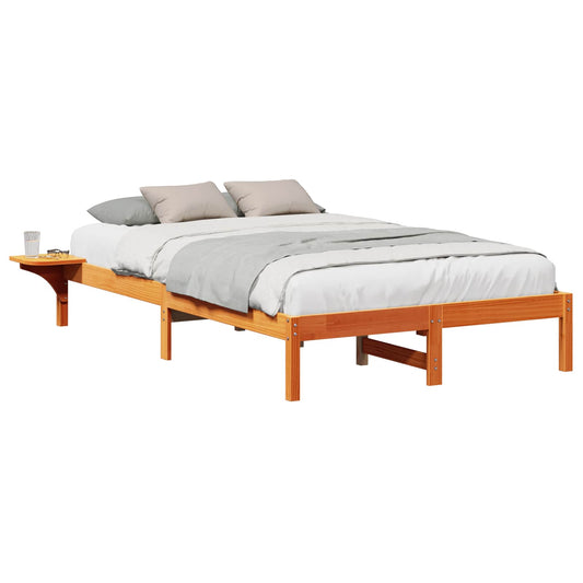 vidaXL Bed Frame Wax Brown 120 x 190 cm Solid Pine Wood