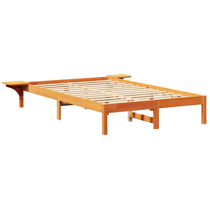 vidaXL Bed Frame Wax Brown 120 x 190 cm Solid Pine Wood