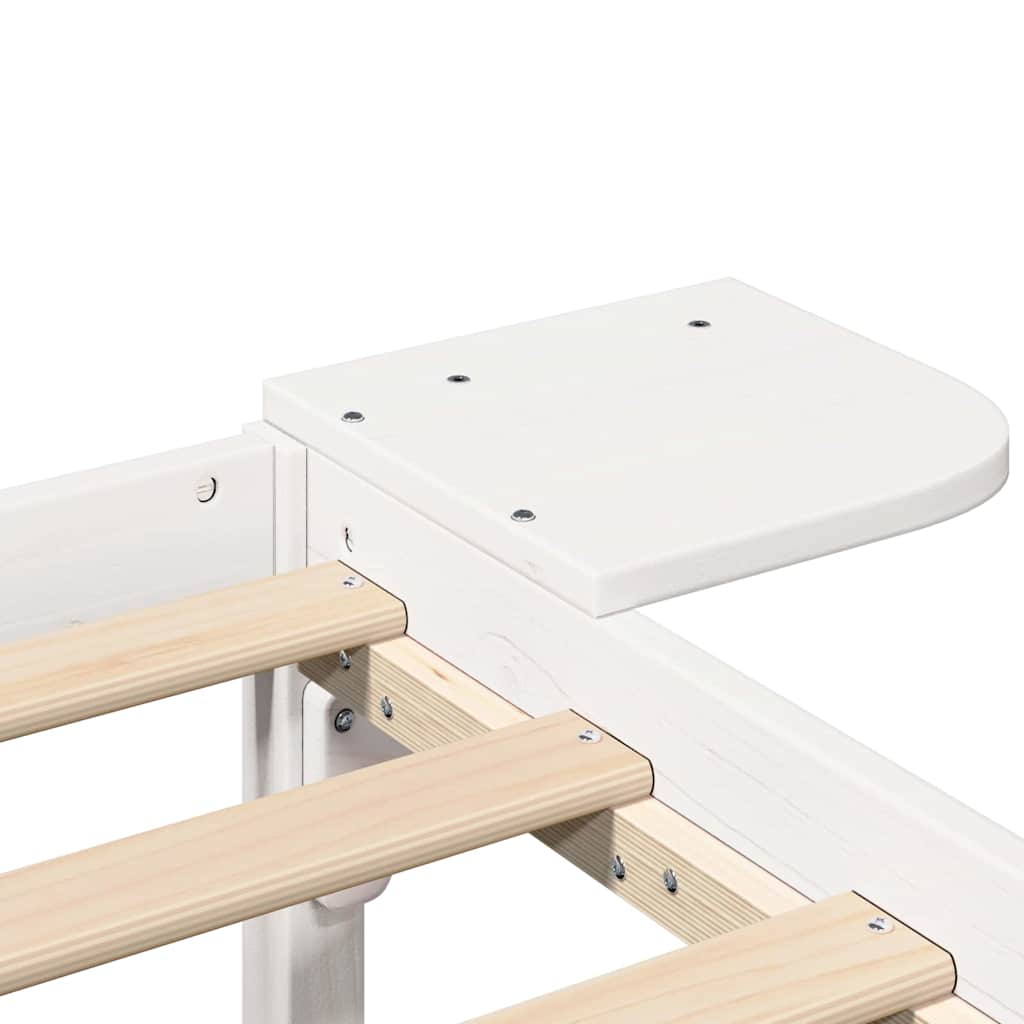 vidaXL Bed Frame White 90 x 200 cm Solid Pine Wood
