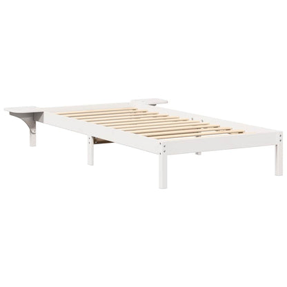 vidaXL Bed Frame White 90 x 200 cm Solid Pine Wood