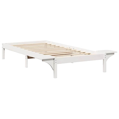 vidaXL Bed Frame White 90 x 200 cm Solid Pine Wood
