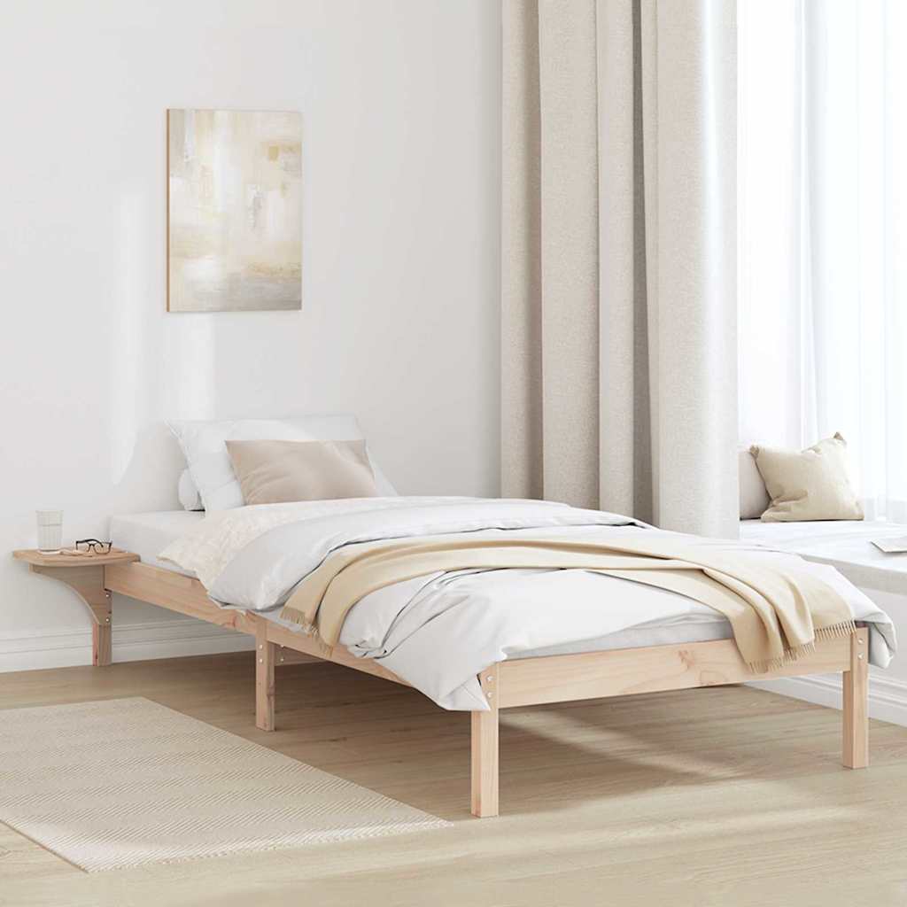 vidaXL Bed Frame Natural 80 x 200 cm Solid Pine Wood