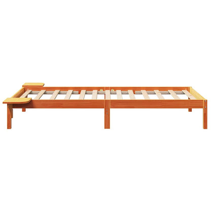 vidaXL Bed Frame Wax Brown 90 x 190 cm Solid Pine Wood