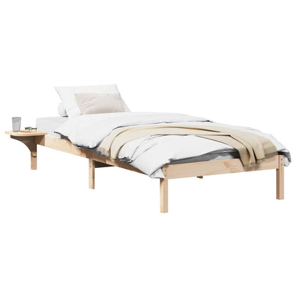 vidaXL Bed Frame Natural 75 x 190 cm Solid Pine Wood