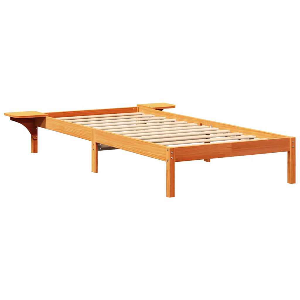 vidaXL Bed Frame Wax Brown 75 x 190 cm Solid Pine Wood