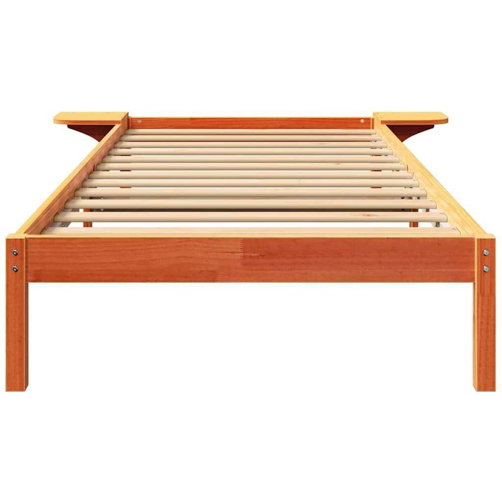 vidaXL Bed Frame Wax Brown 75 x 190 cm Solid Pine Wood