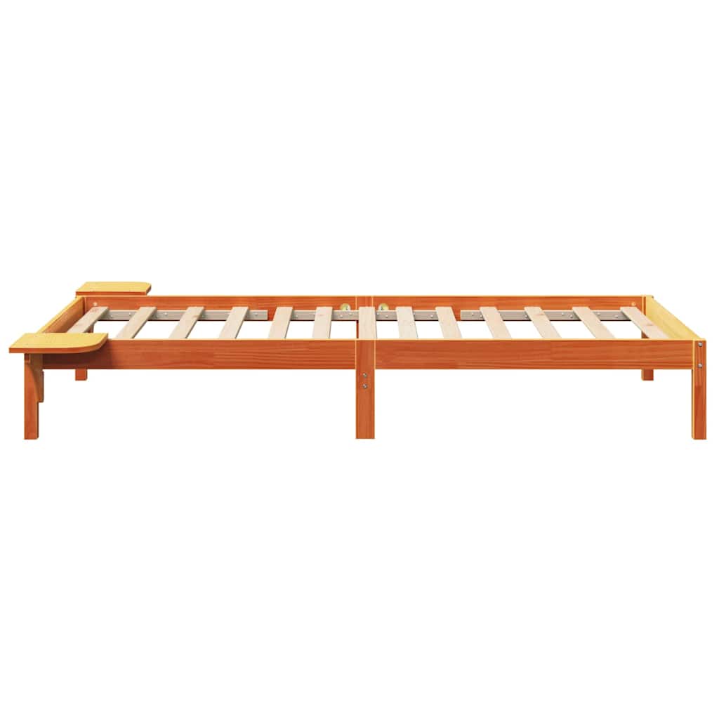 vidaXL Bed Frame Wax Brown 75 x 190 cm Solid Pine Wood