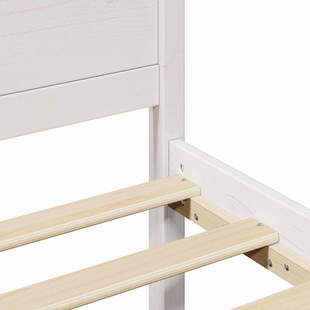 vidaXL Bed Frame with Headboard White 160 x 200 cm Solid Pine Wood
