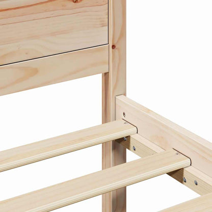 vidaXL Bed Frame with Headboard Natural 90 x 200 cm Solid Pine Wood