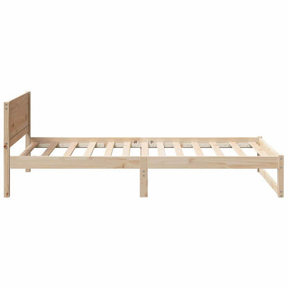 vidaXL Bed Frame with Headboard Natural 90 x 200 cm Solid Pine Wood