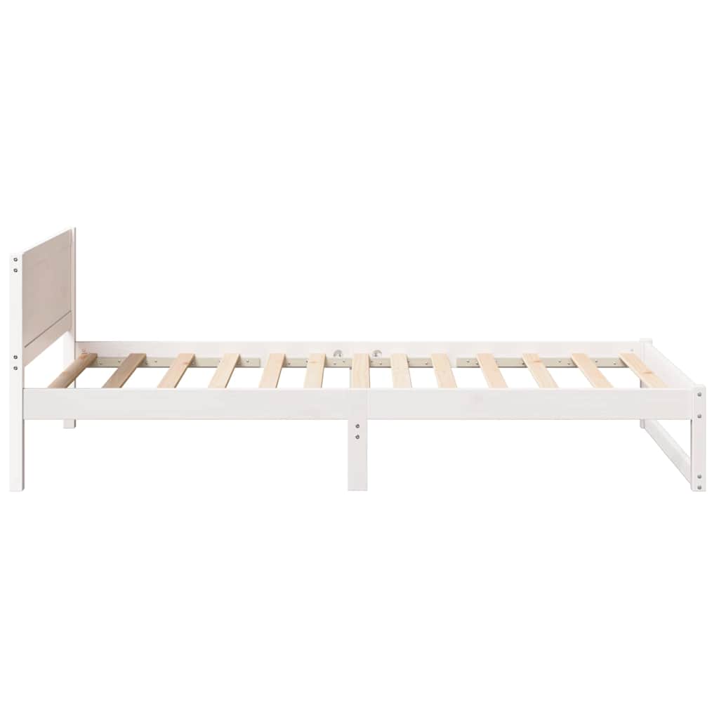 vidaXL Bed Frame with Headboard White 90 x 190 cm Solid Pine Wood
