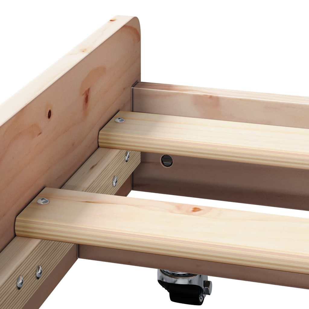 vidaXL Bed Frame Brown 80 x 200 cm Solid Pine wood