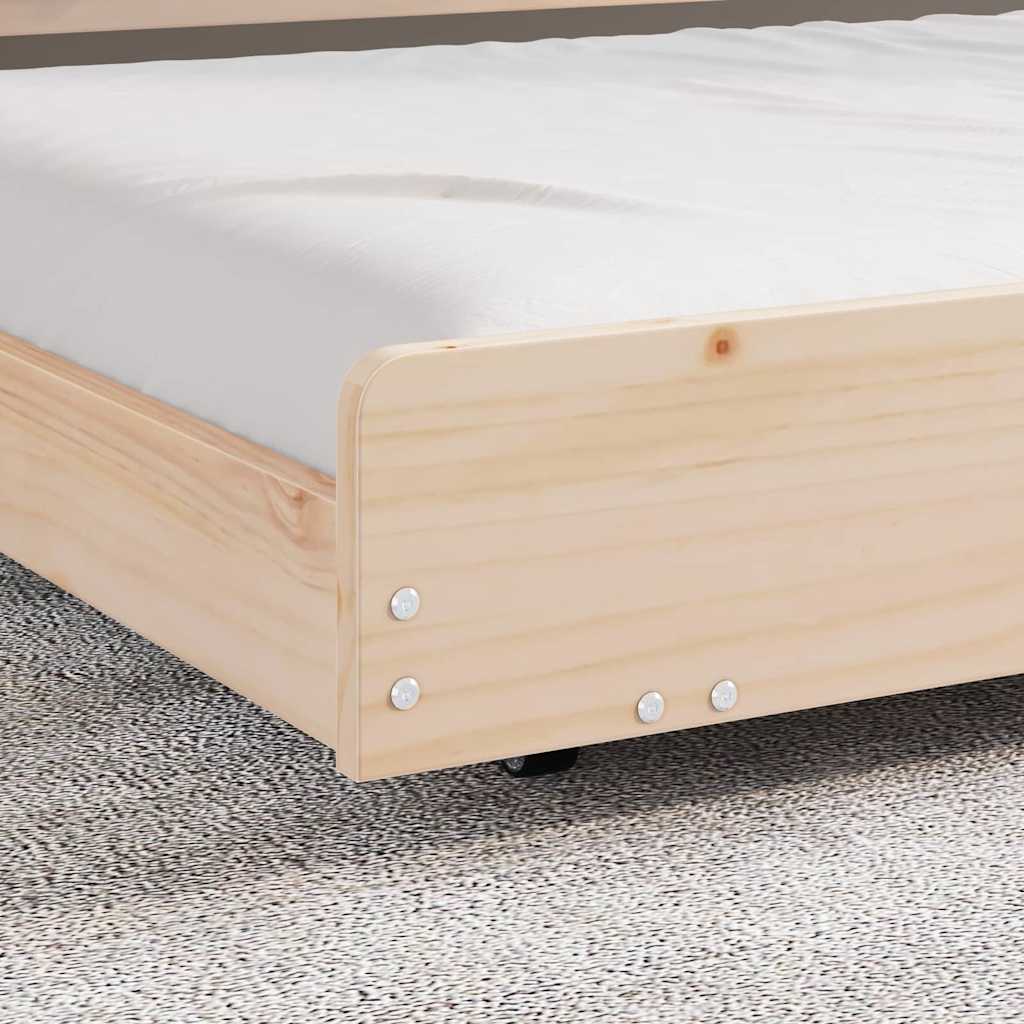 vidaXL Bed Frame Natural 75 x 190 cm Solid Pine Wood