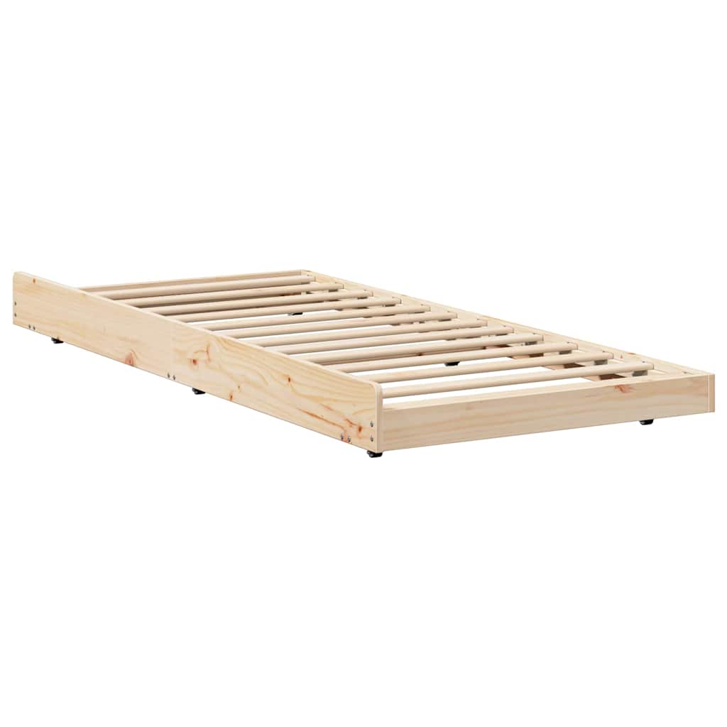 vidaXL Bed Frame Natural 75 x 190 cm Solid Pine Wood