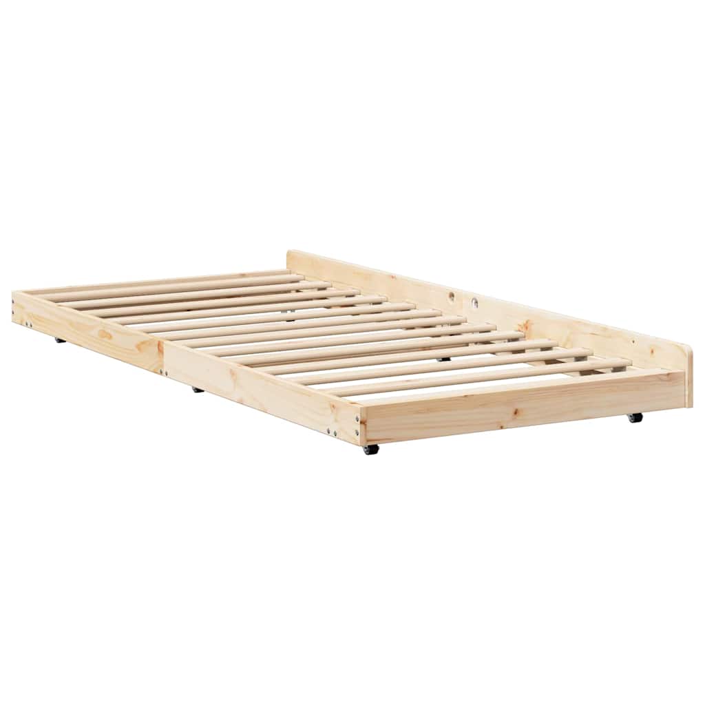 vidaXL Bed Frame Natural 75 x 190 cm Solid Pine Wood