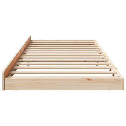 vidaXL Bed Frame Natural 75 x 190 cm Solid Pine Wood