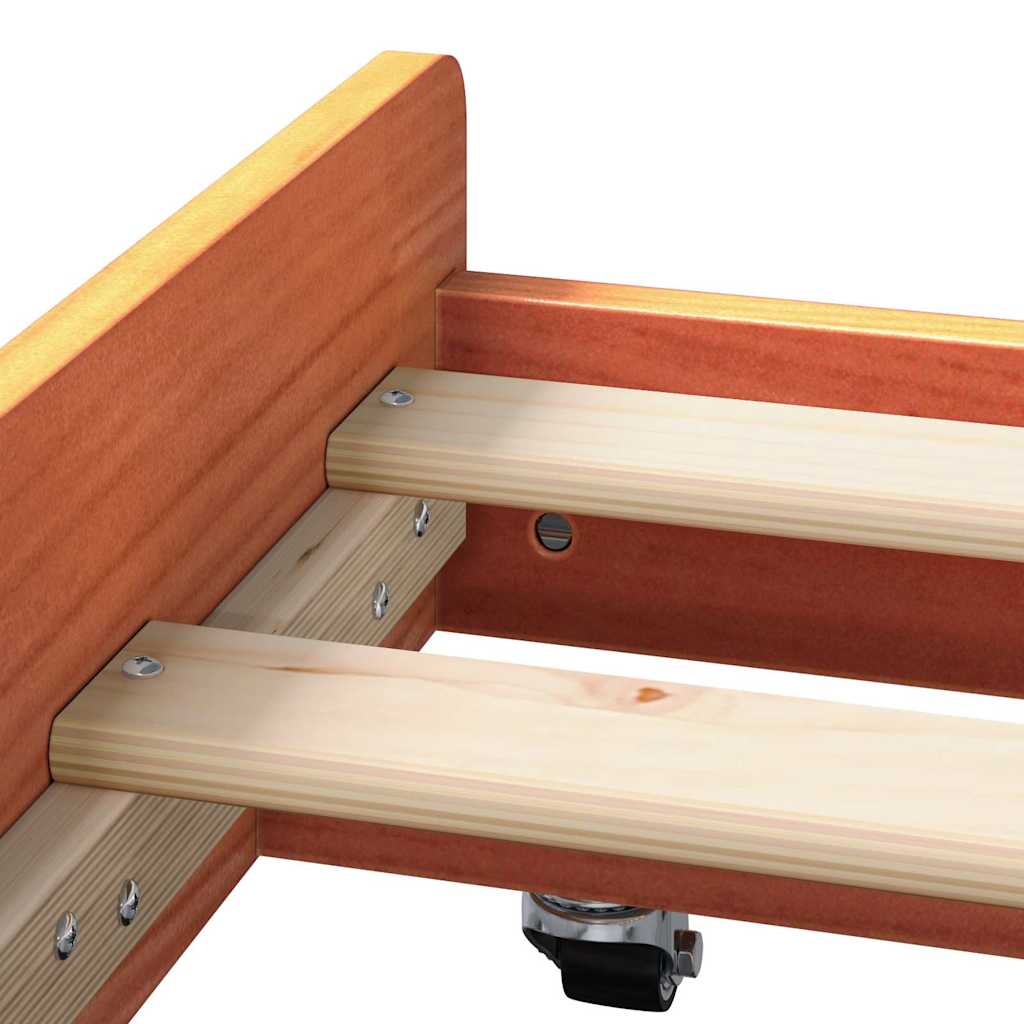 vidaXL Bed Frame Wax Brown 75 x 190 cm Solid Pine Wood