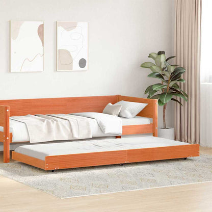 vidaXL Bed Frame Wax Brown 75 x 190 cm Solid Pine Wood