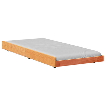 vidaXL Bed Frame Wax Brown 75 x 190 cm Solid Pine Wood