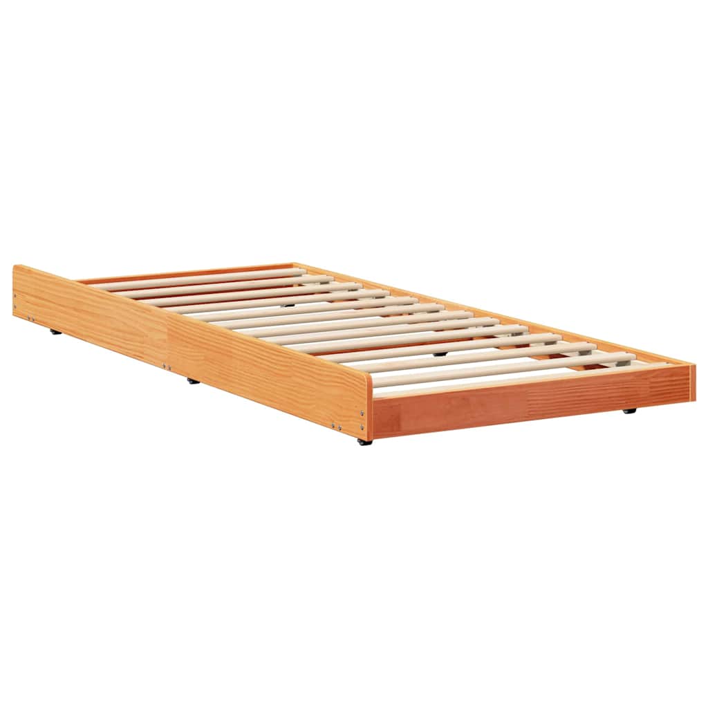 vidaXL Bed Frame Wax Brown 75 x 190 cm Solid Pine Wood