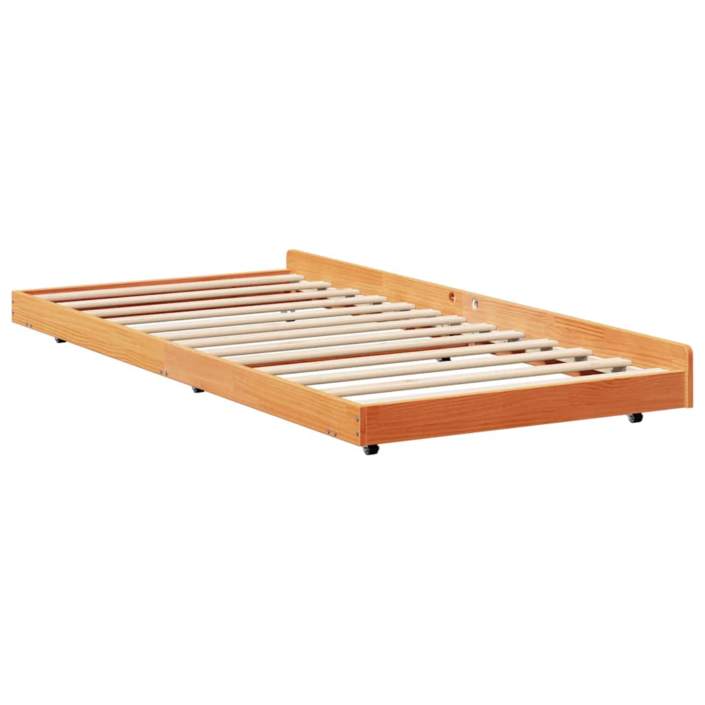 vidaXL Bed Frame Wax Brown 75 x 190 cm Solid Pine Wood