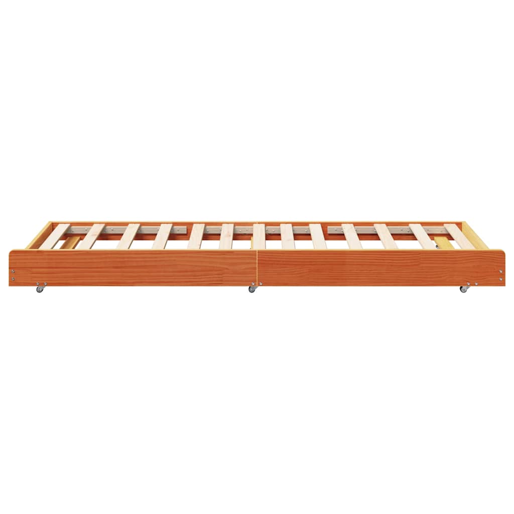 vidaXL Bed Frame Wax Brown 75 x 190 cm Solid Pine Wood