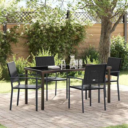 vidaXL Garden Dining Set 5 pcs Black PE Rattan