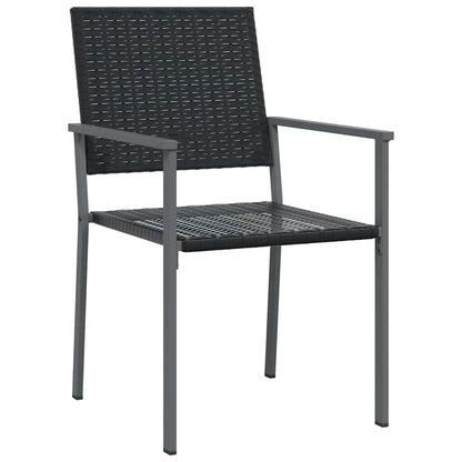vidaXL Garden Dining Set 7 pcs Black PE Rattan