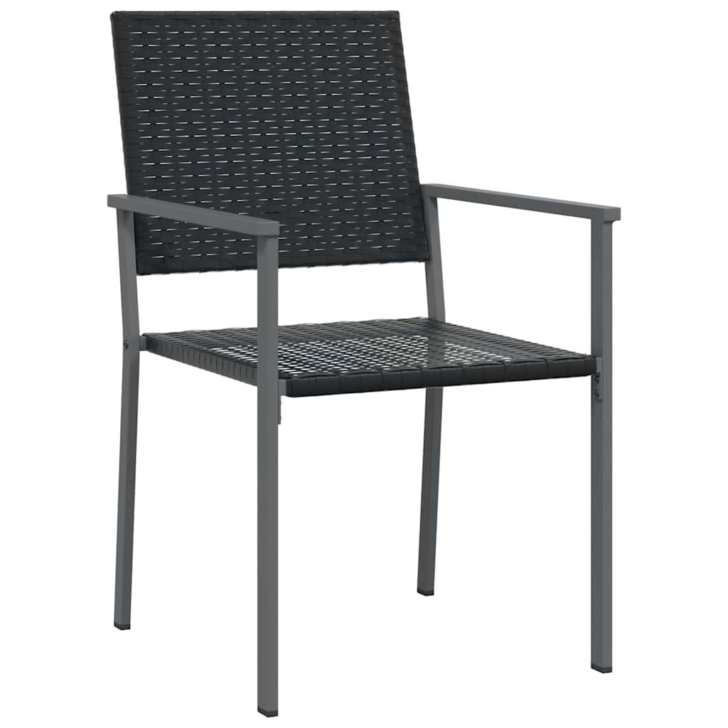 vidaXL Garden Dining Set 9 pcs Black PE Rattan