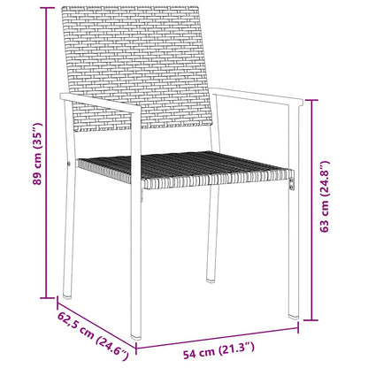 vidaXL Garden Dining Set 9 pcs Black PE Rattan